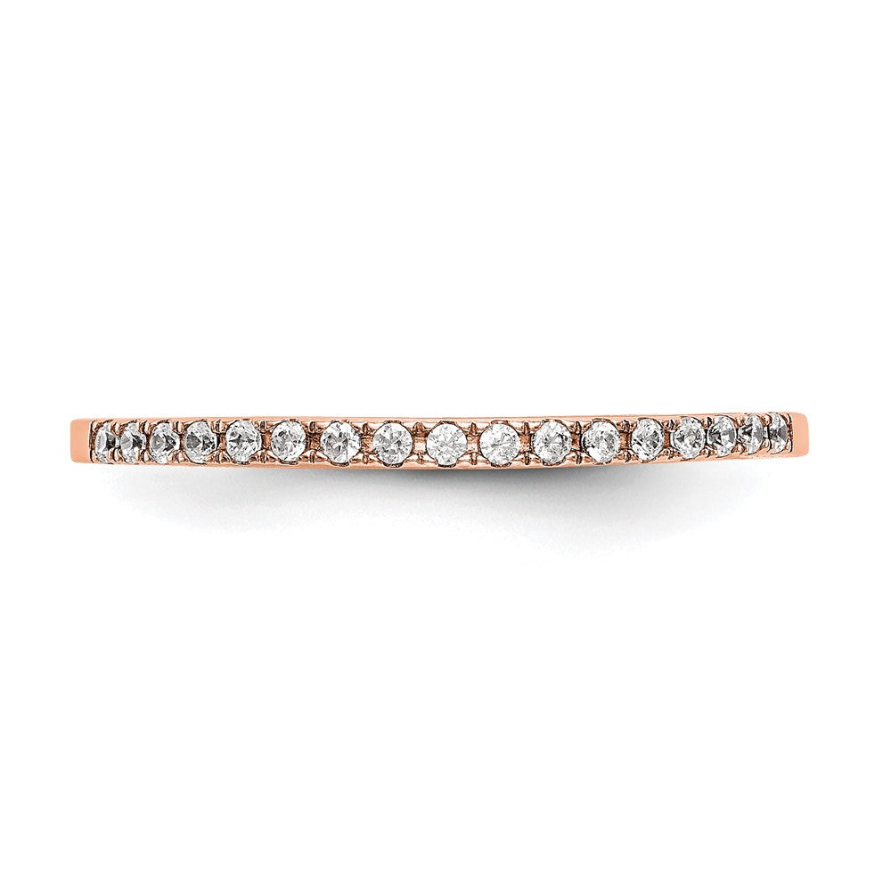 14K Roségold Ehering mit im Labor gezüchteten Diamanten, VS/SI+ G+