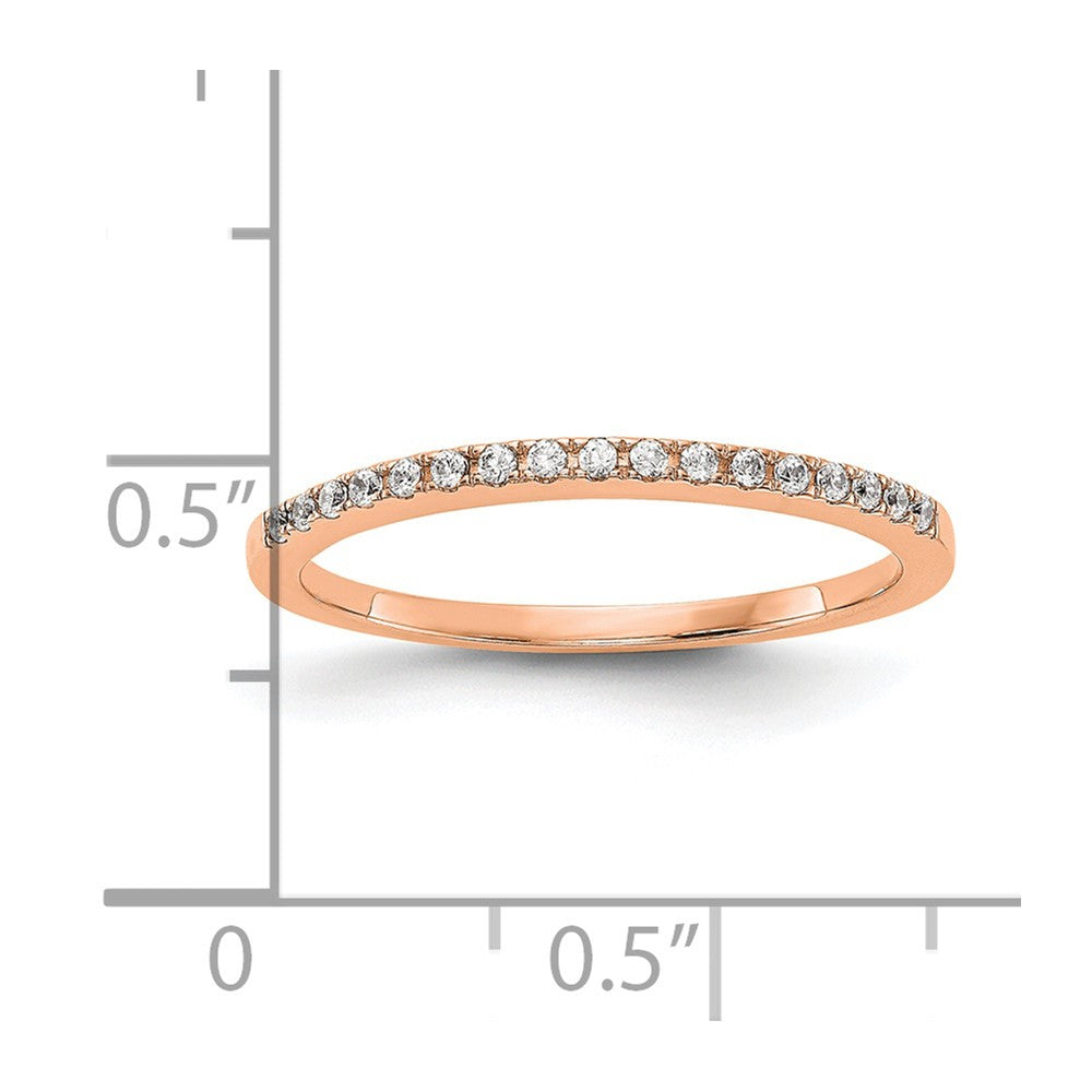 14K Roségold Ehering mit im Labor gezüchteten Diamanten, VS/SI+ G+