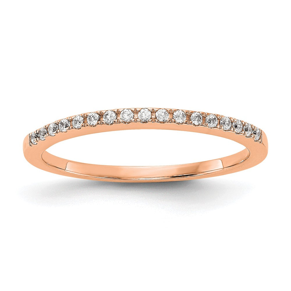 14K Roségold Ehering mit im Labor gezüchteten Diamanten, VS/SI+ G+