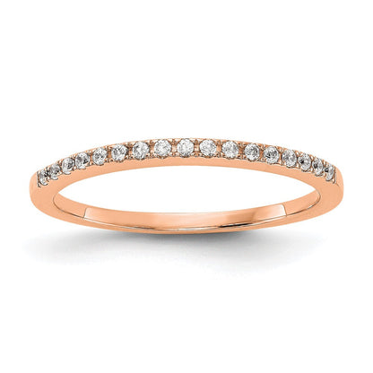 14K Roségold Ehering mit im Labor gezüchteten Diamanten, VS/SI+ G+