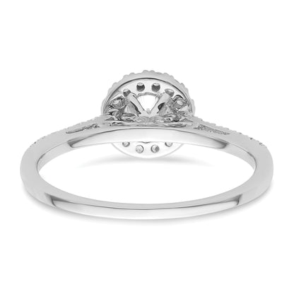 14K Weißgold Rund Heiligenschein Synthetisch Diamant Verlobungsring