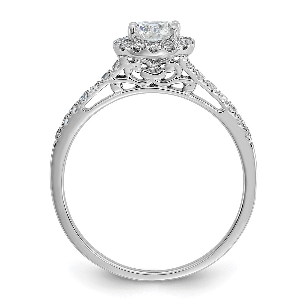 14K Weißgold 0,75 ct. Laborgezüchteter Diamant VS/SI+ G+ Halo-Verlobungsring
