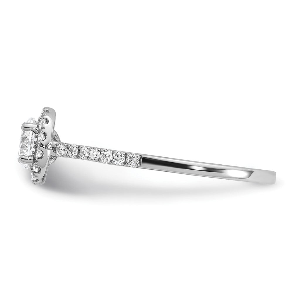 14K Weißgold 0,75 ct. Laborgezüchteter Diamant VS/SI+ G+ Halo-Verlobungsring