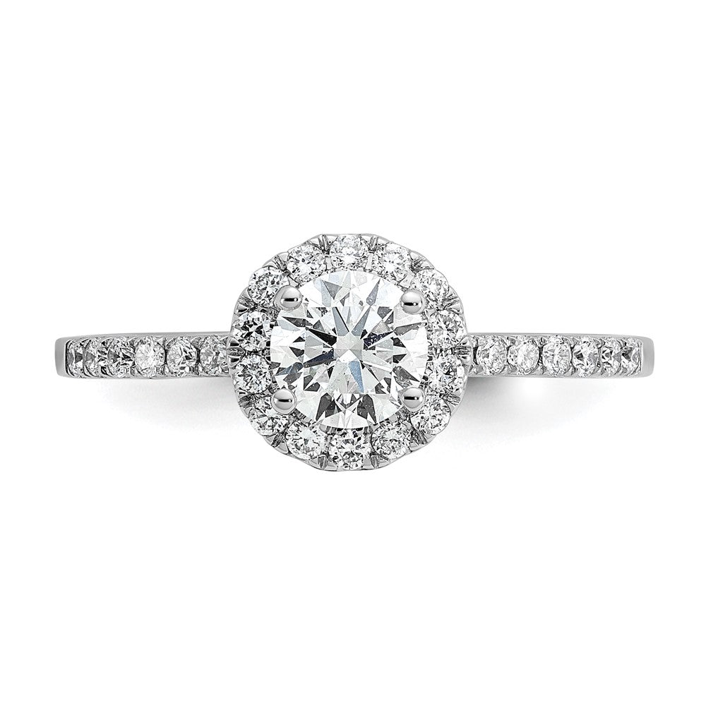 14K Weißgold 0,75 ct. Laborgezüchteter Diamant VS/SI+ G+ Halo-Verlobungsring