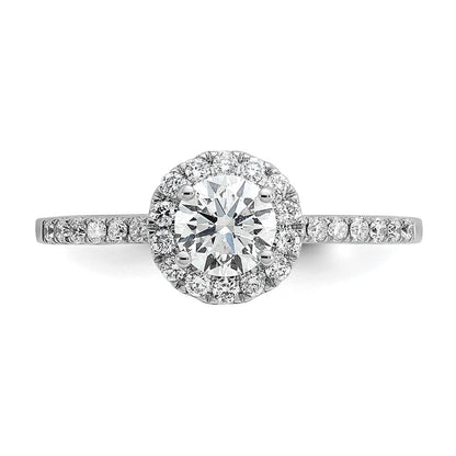 14K Weißgold 0,75 ct. Laborgezüchteter Diamant VS/SI+ G+ Halo-Verlobungsring