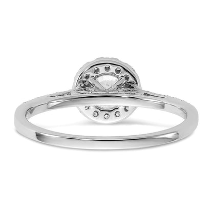 14K Weißgold Verlobungsring mit 0,75 ct. Laborgezüchteten Diamanten VS/SI+ G+ in Halo-Fassung