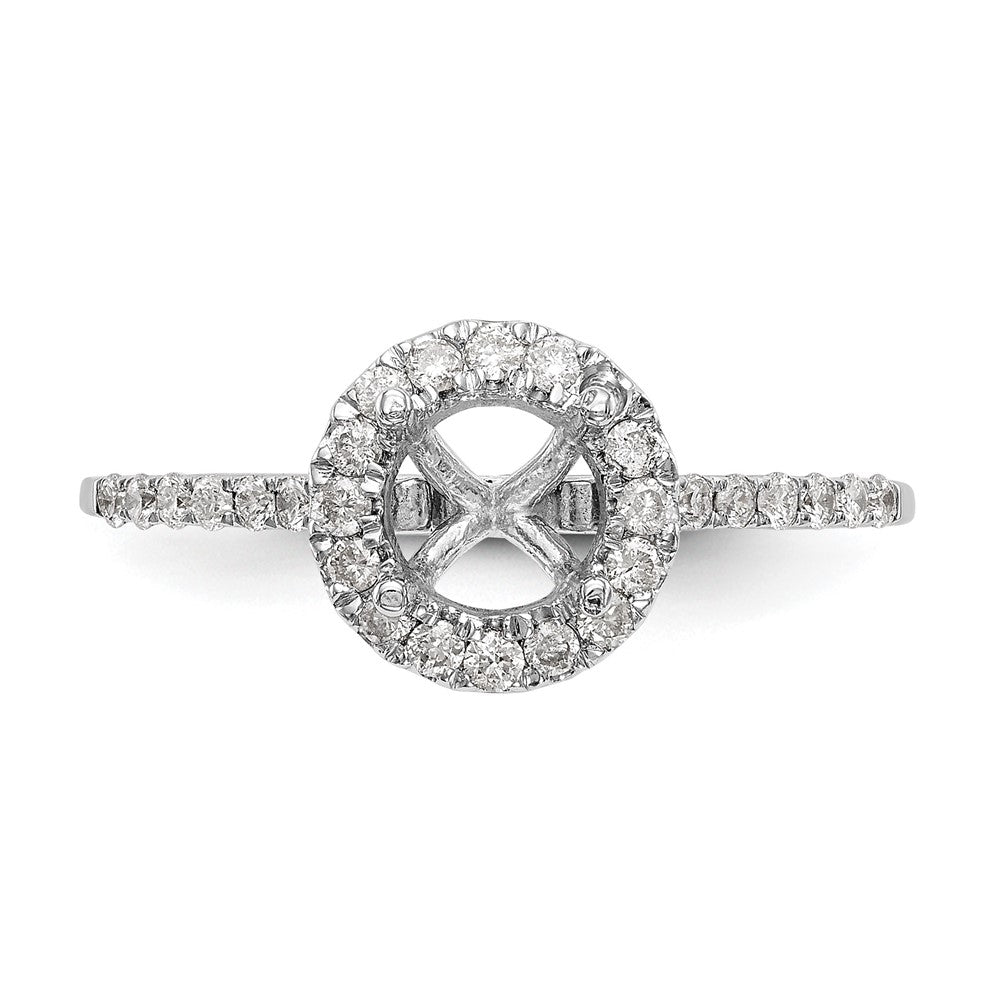 Verlobungsring aus 14K Weißgold mit 0,25 ct. laborgezüchteten Diamanten VS/SI+ G+ und 1 ct. Mittelstein in Halo-Fassung