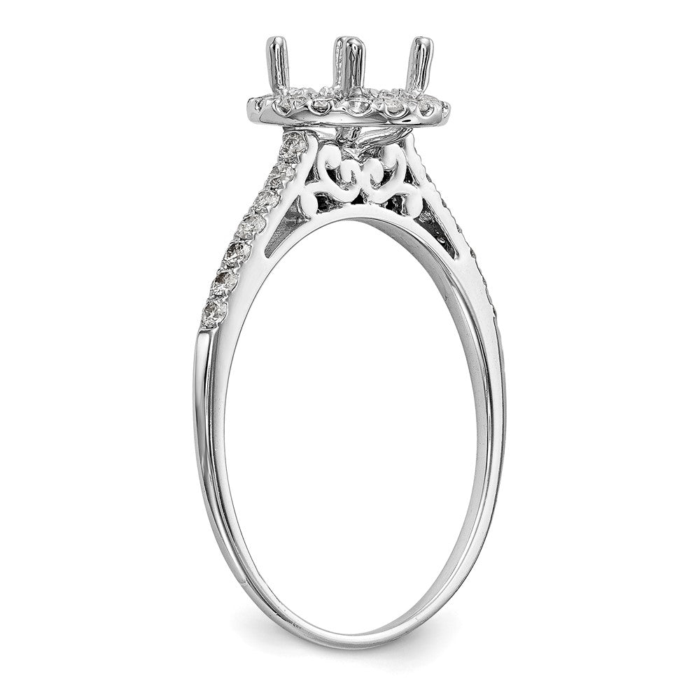 Verlobungsring aus 14K Weißgold mit 0,25 ct. laborgezüchteten Diamanten VS/SI+ G+ und 1 ct. Mittelstein in Halo-Fassung