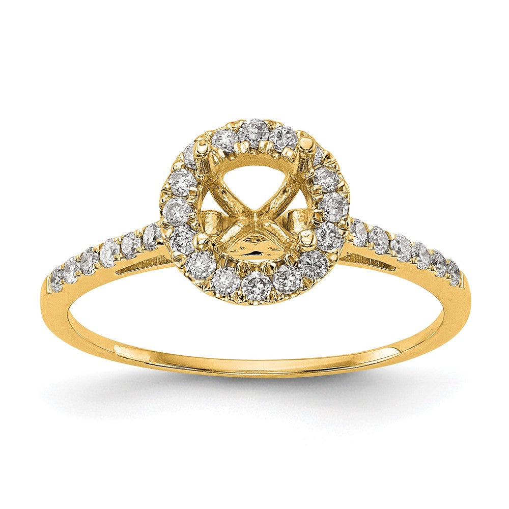 14K Gelbgold Verlobungsring mit 0,25 ct. Labor-Diamant VS/SI+ G+, 1 ct. Mittelstein, Halo-Fassung