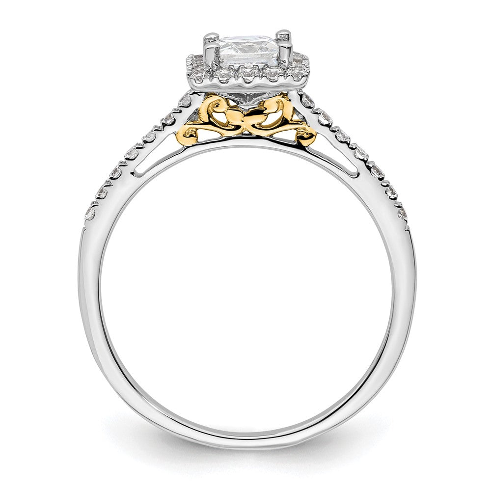 1/3 Ct. Natürlich Princess Schliff Diamant Halbfassung Verlobungsring in 14K Gelb Gold (center Diamant Is Not Included)