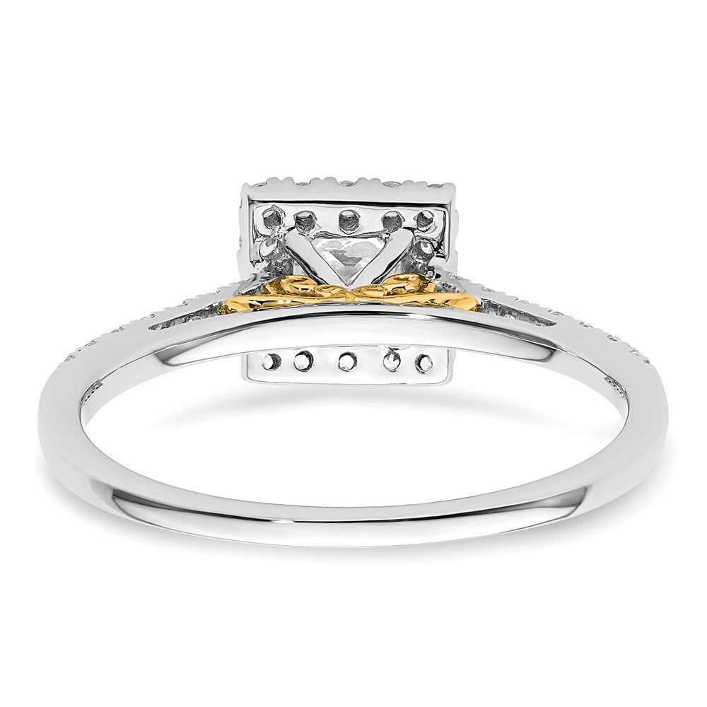 1/3 Ct. Natürlich Princess Schliff Diamant Halbfassung Verlobungsring in 14K Gelb Gold (center Diamant Is Not Included)