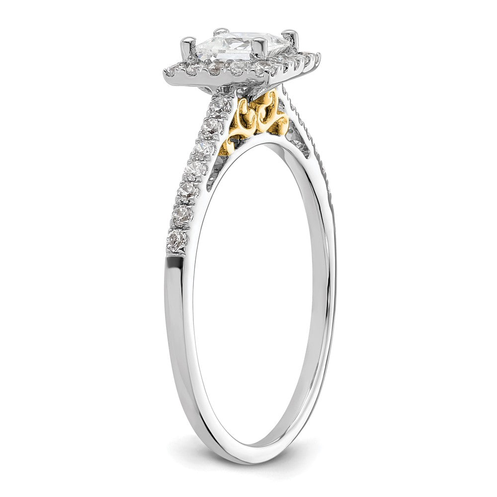 1/3 Ct. Natürlich Princess Schliff Diamant Halbfassung Verlobungsring in 14K Gelb Gold (center Diamant Is Not Included)