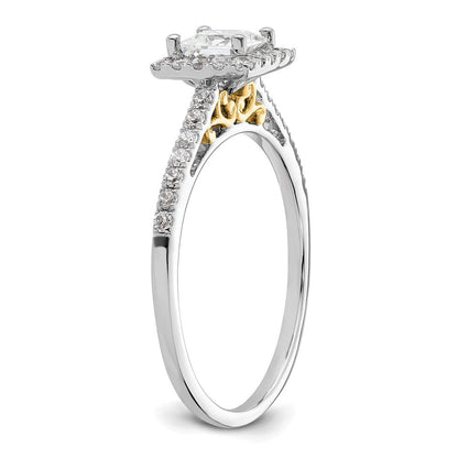 1/3 Ct. Natürlich Princess Schliff Diamant Halbfassung Verlobungsring in 14K Gelb Gold (center Diamant Is Not Included)