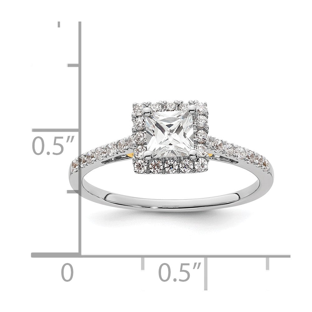 1/3 Ct. Natürlich Princess Schliff Diamant Halbfassung Verlobungsring in 14K Gelb Gold (center Diamant Is Not Included)