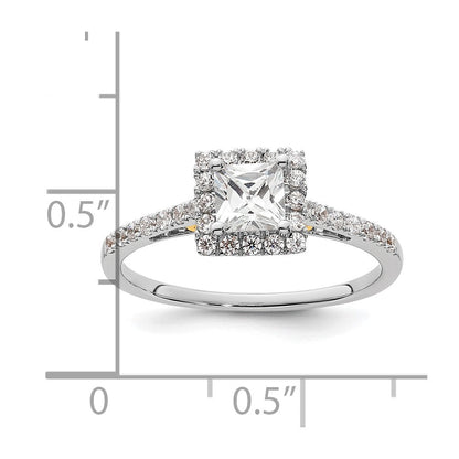 1/3 Ct. Natürlich Princess Schliff Diamant Halbfassung Verlobungsring in 14K Gelb Gold (center Diamant Is Not Included)