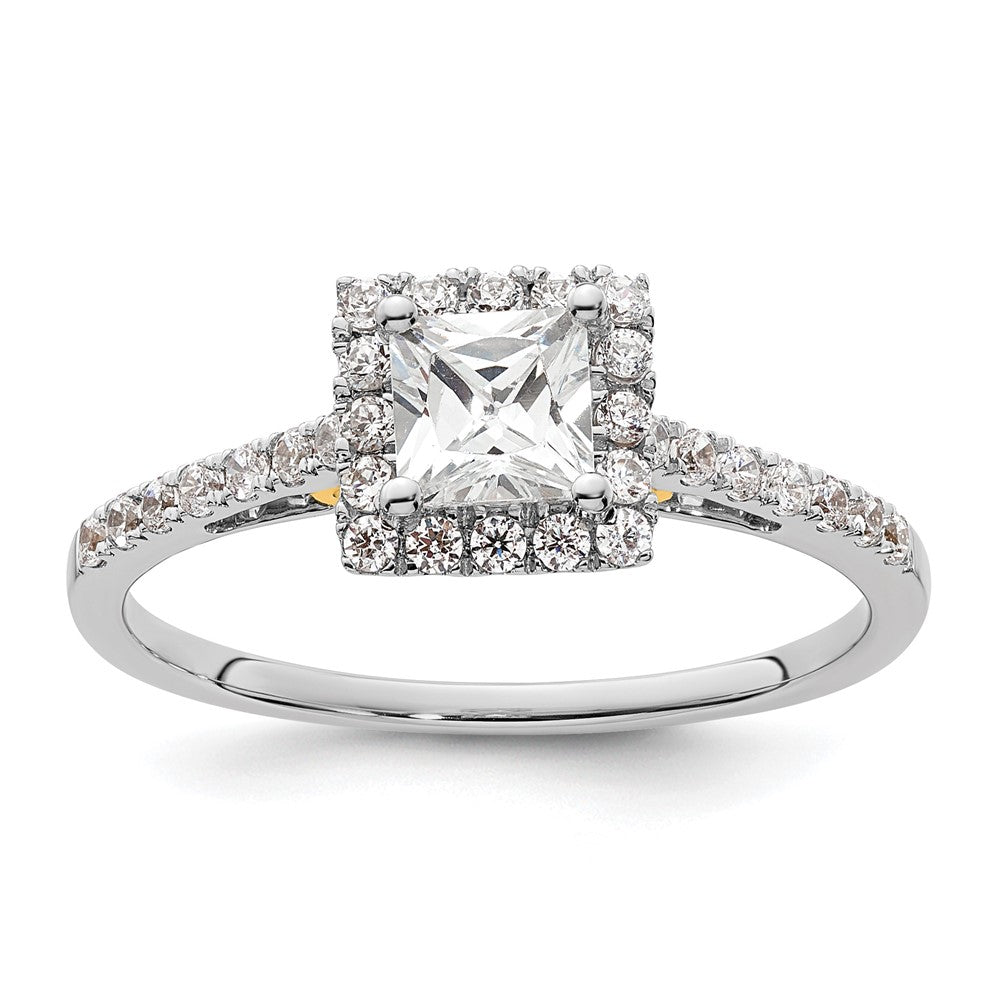 1/3 Ct. Natürlich Princess Schliff Diamant Halbfassung Verlobungsring in 14K Gelb Gold (center Diamant Is Not Included)