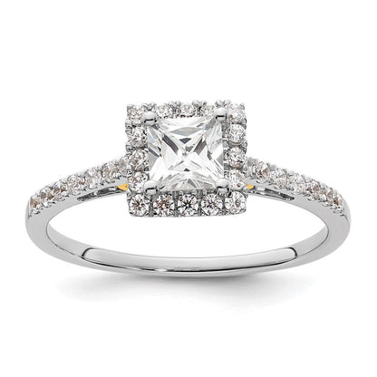 1/3 Ct. Natürlich Princess Schliff Diamant Halbfassung Verlobungsring in 14K Gelb Gold (center Diamant Is Not Included)