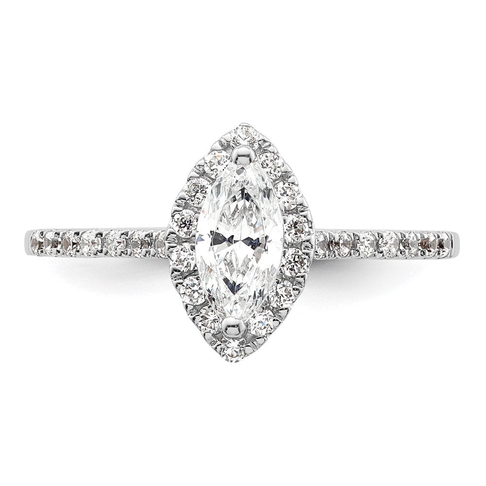 1/3 Ct. Natürlich Marquise Schliff Diamant Halbfassung Verlobungsring in 14K Weißgold