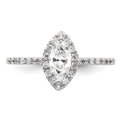 1/3 Ct. Natürlich Marquise Schliff Diamant Halbfassung Verlobungsring in 14K Weißgold