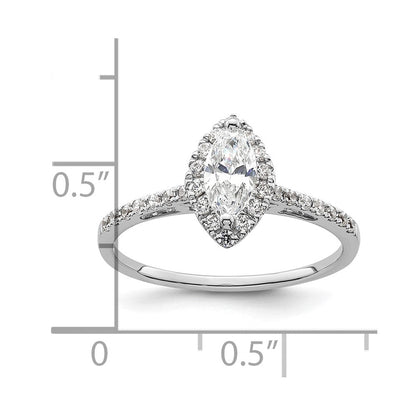 1/3 Ct. Natürlich Marquise Schliff Diamant Halbfassung Verlobungsring in 14K Weißgold