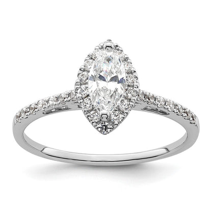 1/3 Ct. Natürlich Marquise Schliff Diamant Halbfassung Verlobungsring in 14K Weißgold
