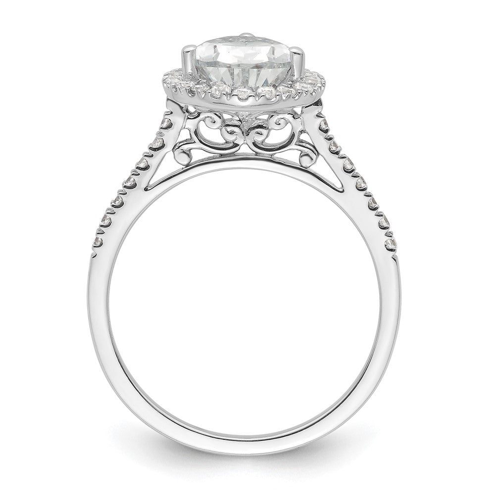 1/3 Ct. Natürlich Tropfen Form Diamant Halbfassung Verlobungsring in 14K Weißgold