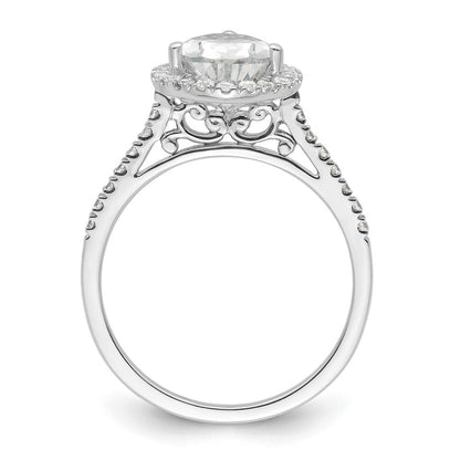 1/3 Ct. Natürlich Tropfen Form Diamant Halbfassung Verlobungsring in 14K Weißgold