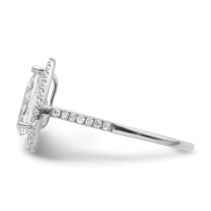 1/3 Ct. Natürlich Tropfen Form Diamant Halbfassung Verlobungsring in 14K Weißgold