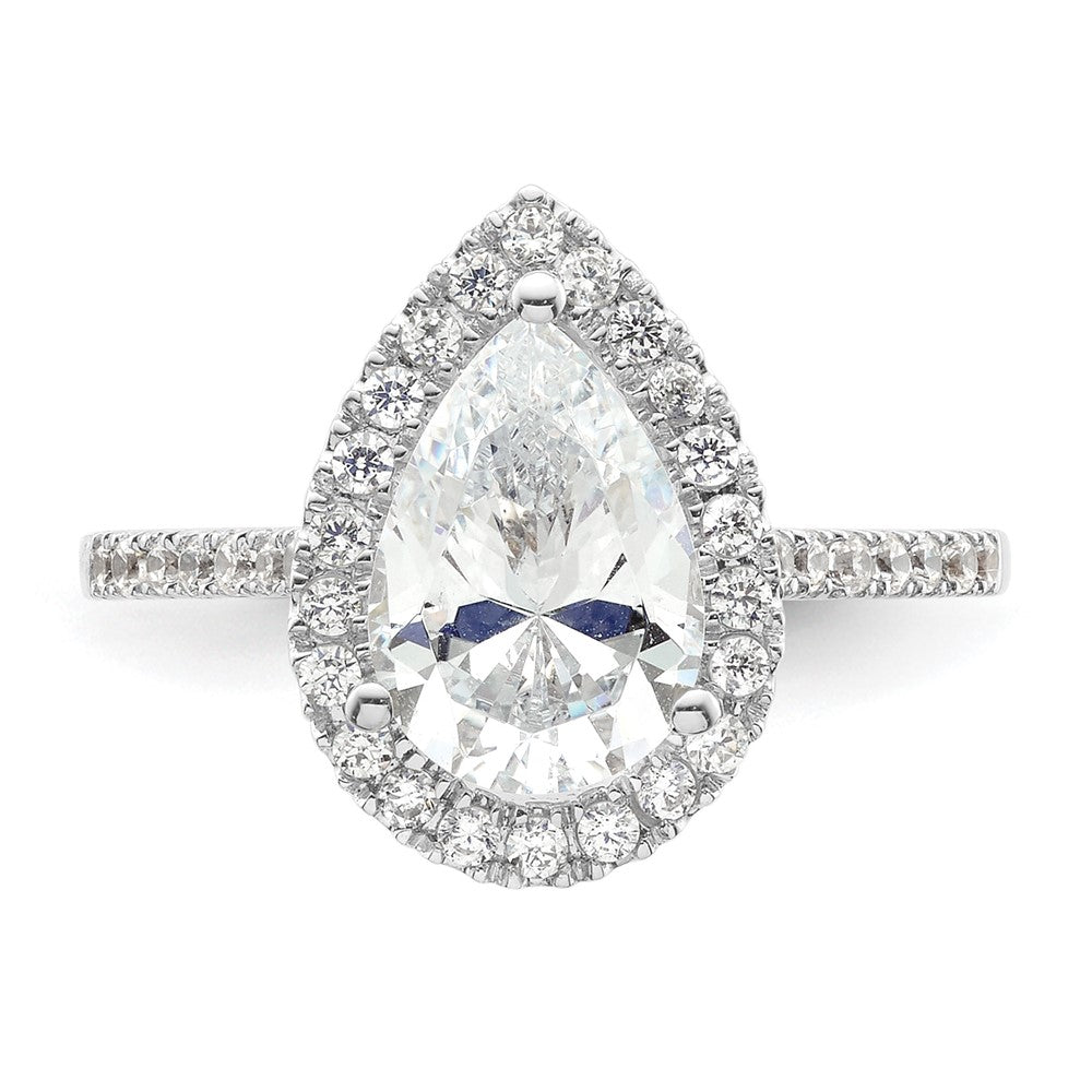 1/3 Ct. Natürlich Tropfen Form Diamant Halbfassung Verlobungsring in 14K Weißgold