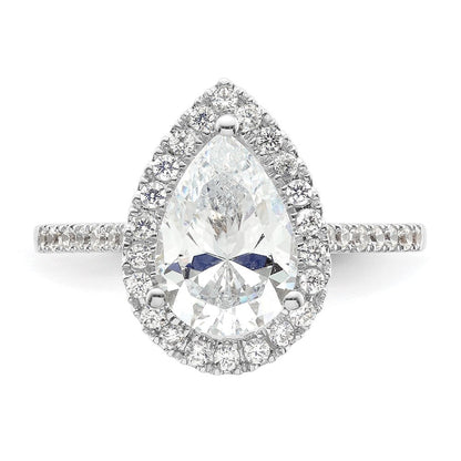 1/3 Ct. Natürlich Tropfen Form Diamant Halbfassung Verlobungsring in 14K Weißgold