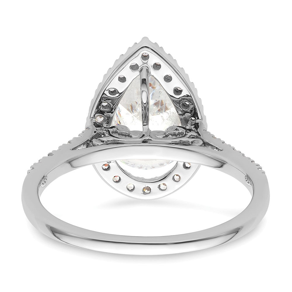 1/3 Ct. Natürlich Tropfen Form Diamant Halbfassung Verlobungsring in 14K Weißgold