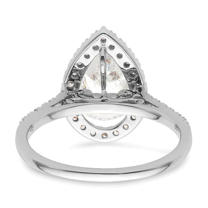 1/3 Ct. Natürlich Tropfen Form Diamant Halbfassung Verlobungsring in 14K Weißgold