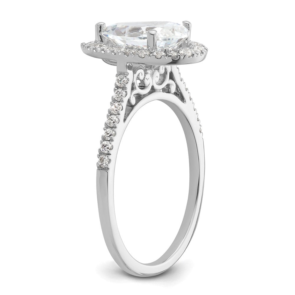 1/3 Ct. Natürlich Tropfen Form Diamant Halbfassung Verlobungsring in 14K Weißgold
