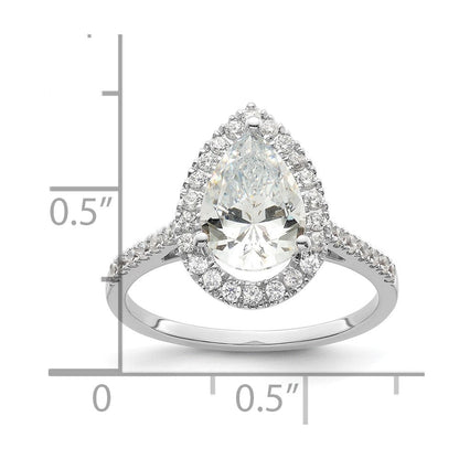 1/3 Ct. Natürlich Tropfen Form Diamant Halbfassung Verlobungsring in 14K Weißgold