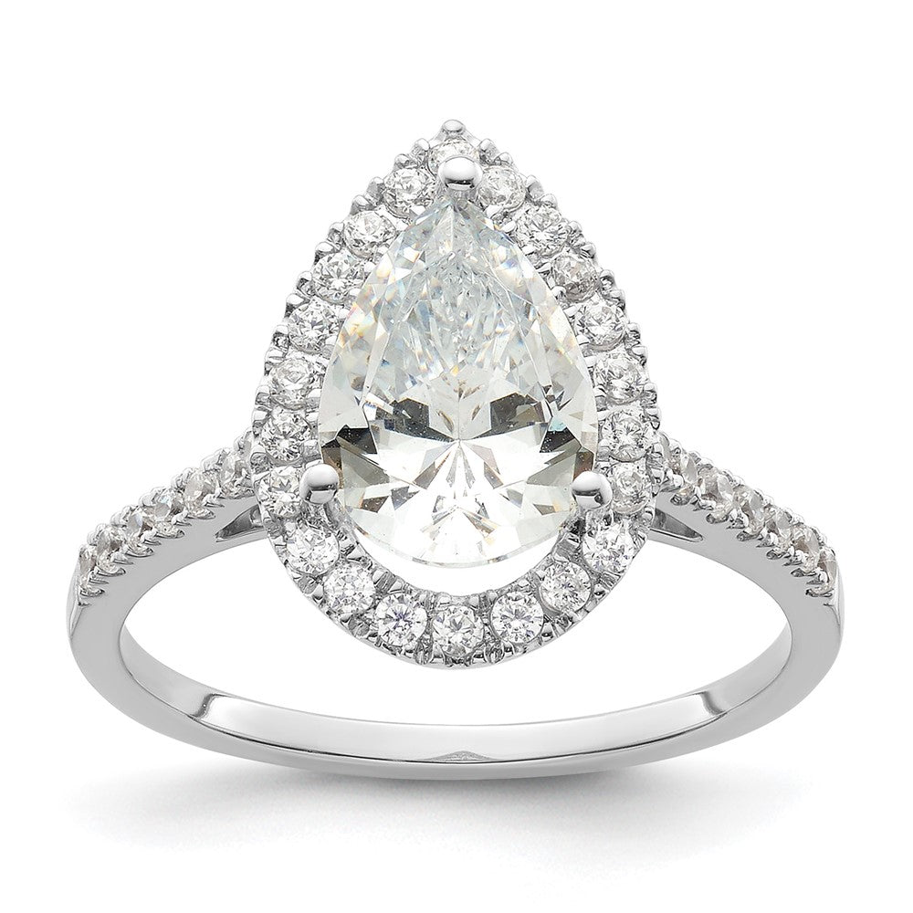 1/3 Ct. Natürlich Tropfen Form Diamant Halbfassung Verlobungsring in 14K Weißgold