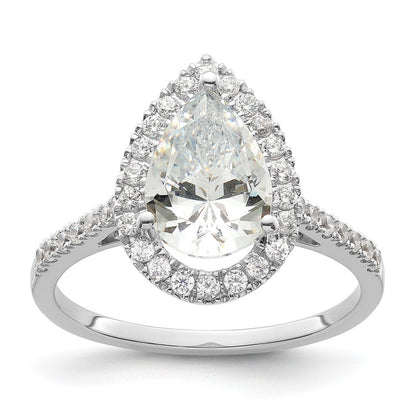 1/3 Ct. Natürlich Tropfen Form Diamant Halbfassung Verlobungsring in 14K Weißgold