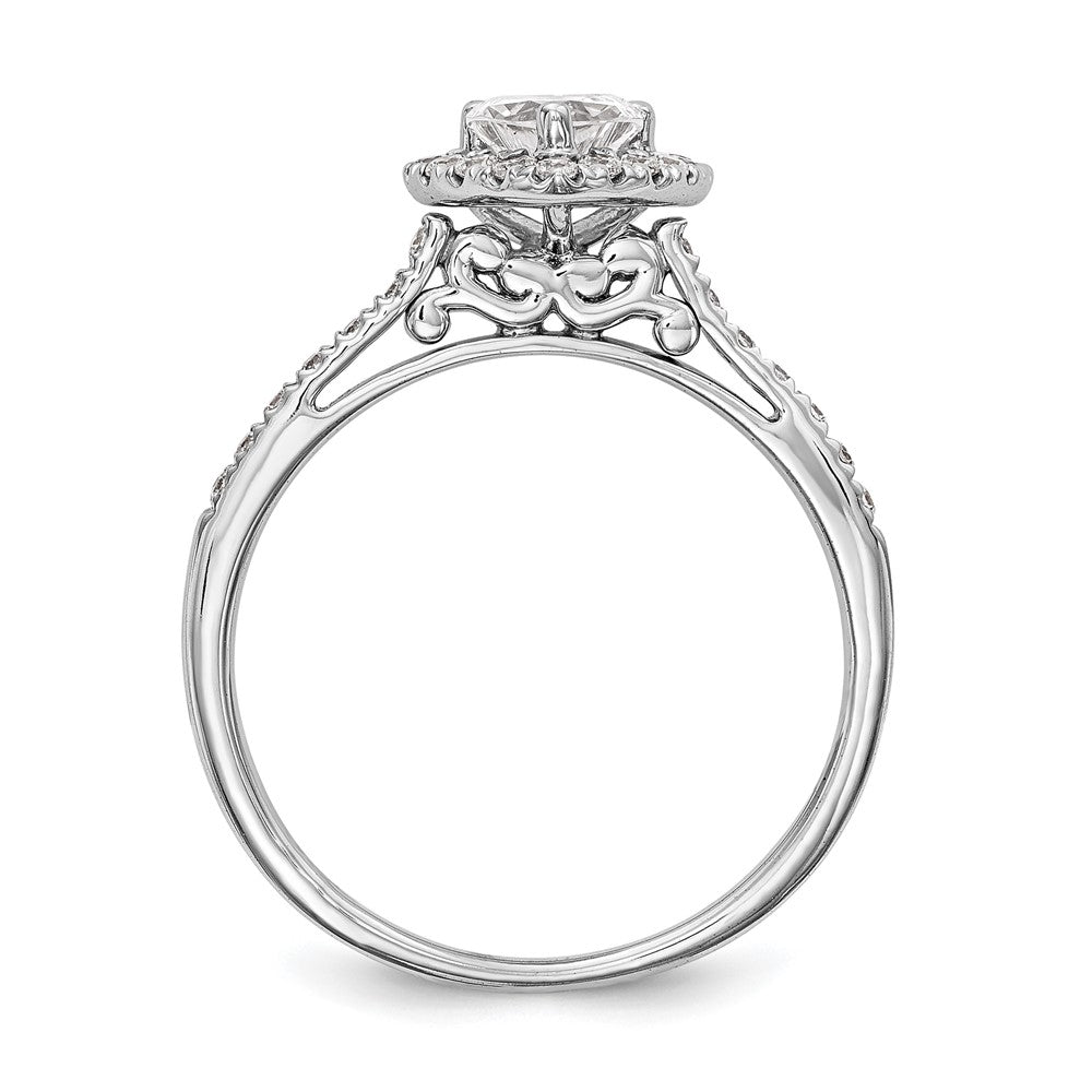 14K Roségold Herz Heiligenschein Diamant Halbfassung Verlobungsring