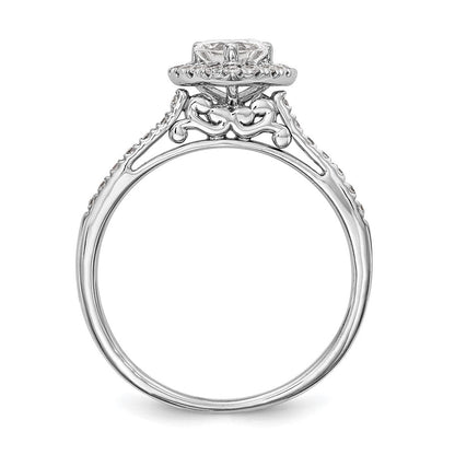 14K Roségold Herz Heiligenschein Diamant Halbfassung Verlobungsring