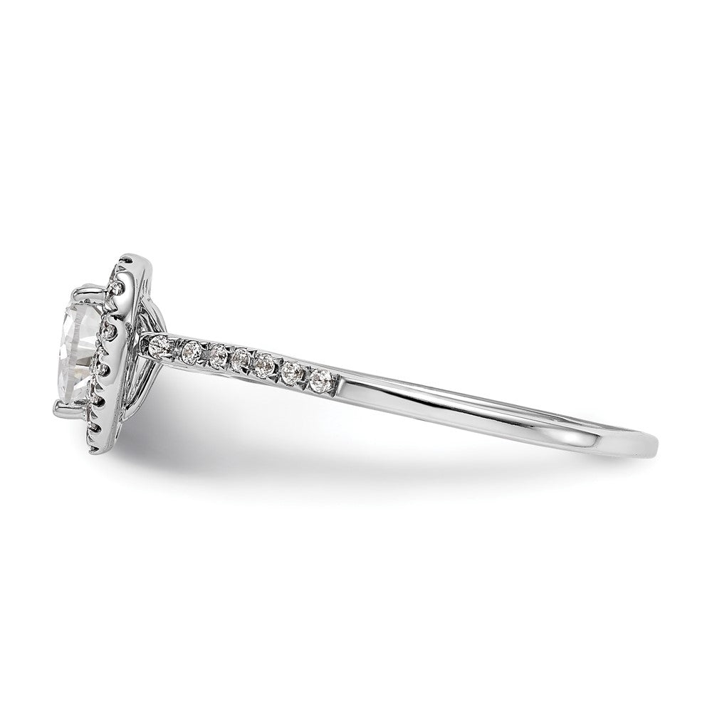 14K Roségold Herz Heiligenschein Diamant Halbfassung Verlobungsring