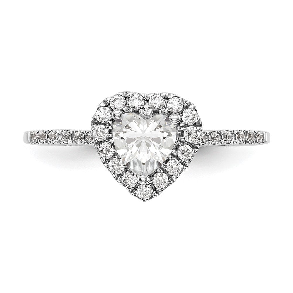14K Roségold Herz Heiligenschein Diamant Halbfassung Verlobungsring
