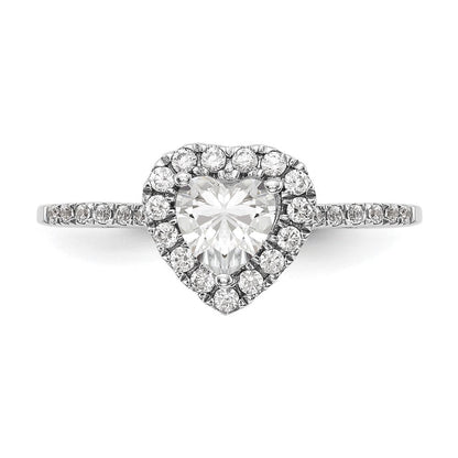 14K Roségold Herz Heiligenschein Diamant Halbfassung Verlobungsring