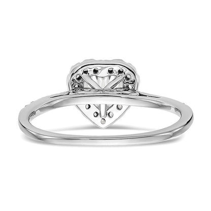 14K Roségold Herz Heiligenschein Diamant Halbfassung Verlobungsring