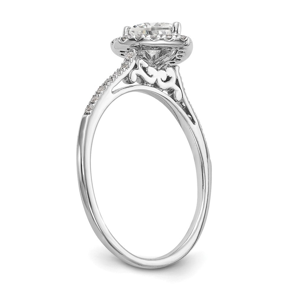 14K Roségold Herz Heiligenschein Diamant Halbfassung Verlobungsring