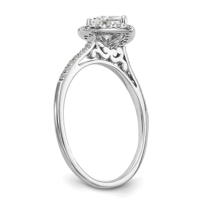 14K Roségold Herz Heiligenschein Diamant Halbfassung Verlobungsring