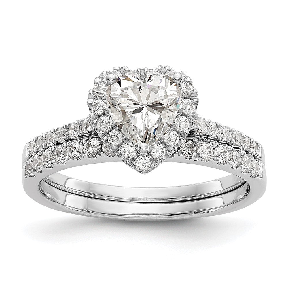 14K Roségold Herz Heiligenschein Diamant Halbfassung Verlobungsring