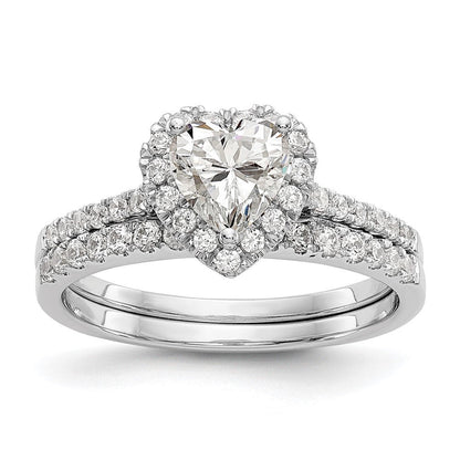 14K Roségold Herz Heiligenschein Diamant Halbfassung Verlobungsring
