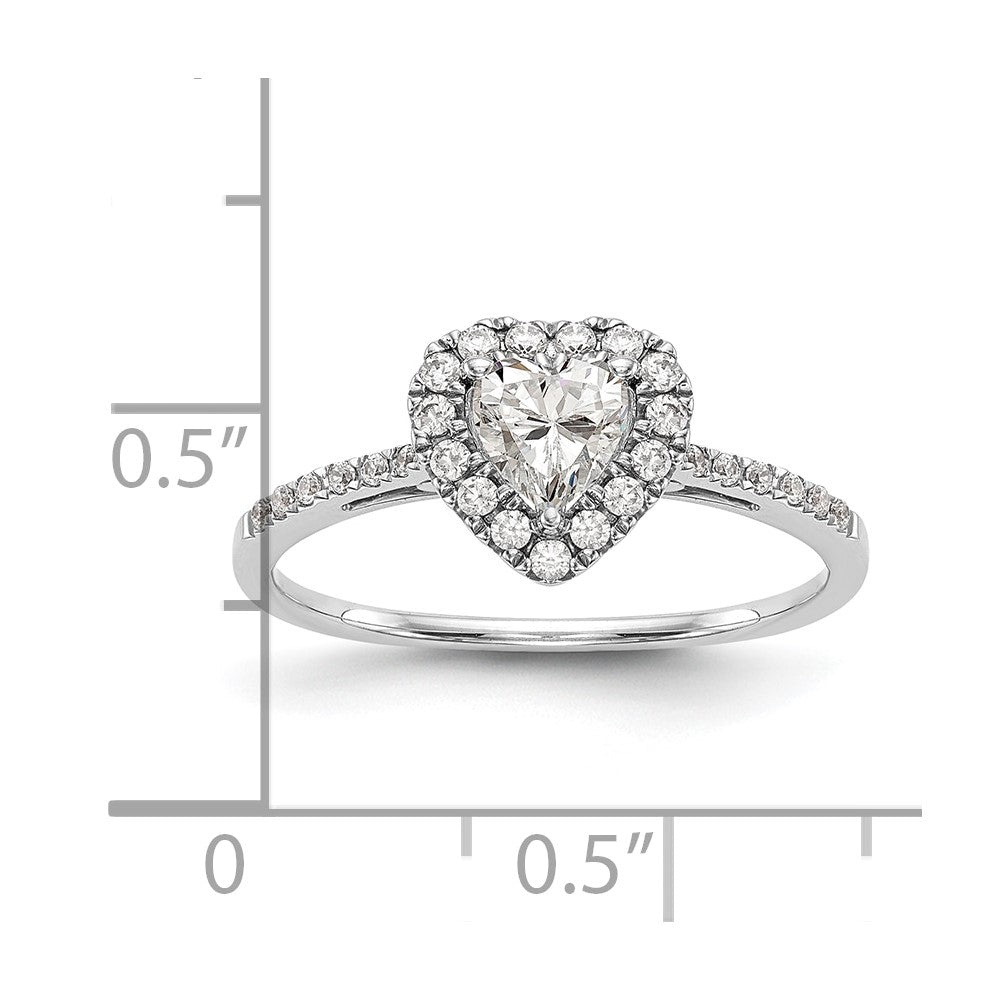 14K Roségold Herz Heiligenschein Diamant Halbfassung Verlobungsring