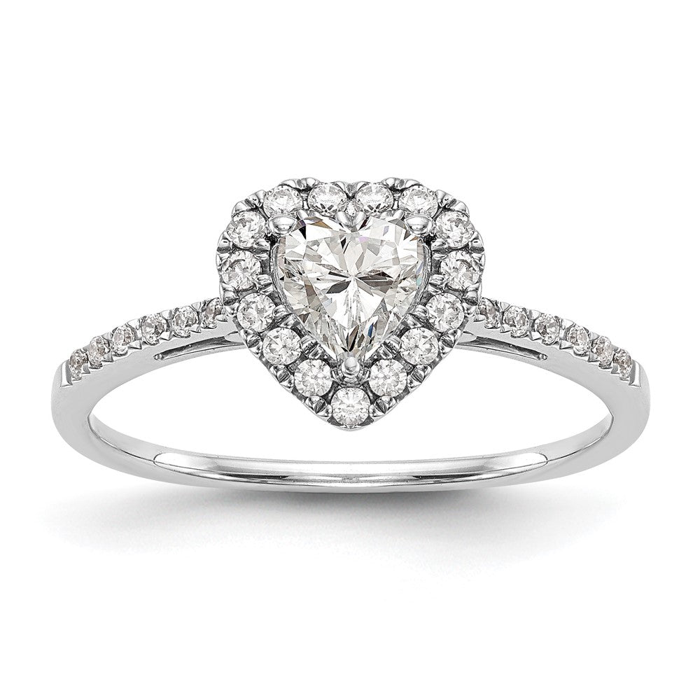 14K Roségold Herz Heiligenschein Diamant Halbfassung Verlobungsring
