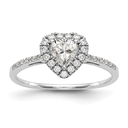 14K Roségold Herz Heiligenschein Diamant Halbfassung Verlobungsring