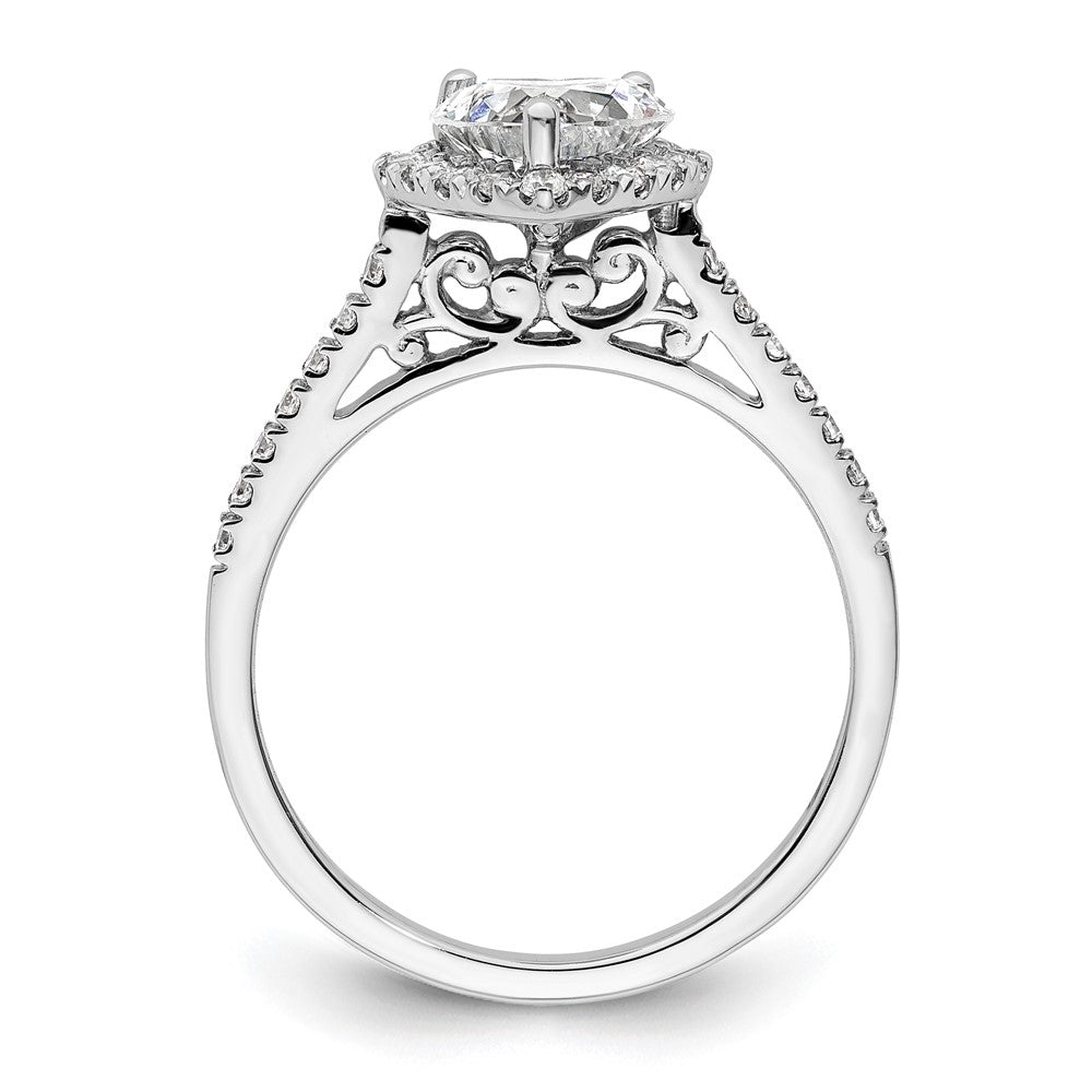 1/3 Ct. Natürlich Herz Form Diamant Halbfassung Verlobungsring in 14K Weißgold
